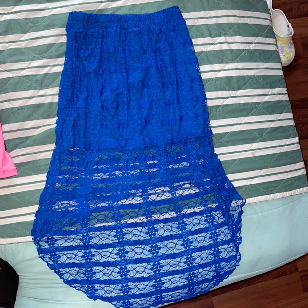Blue fleece skirt